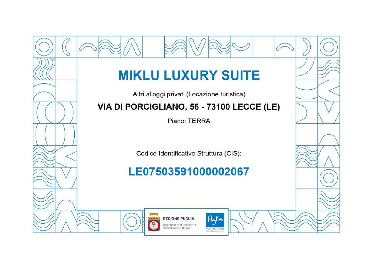 Miklu Luxury Suite Лечче Экстерьер фото